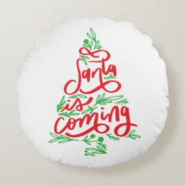 Santa kommt rundes kissen