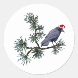Santa Krähe Kiefern Sticker