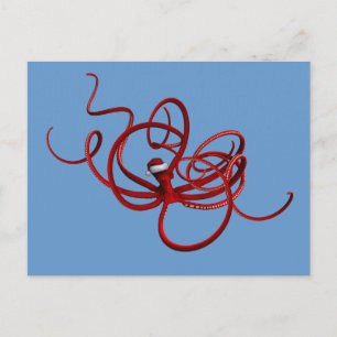 Santa Kraken Feiertagspostkarte