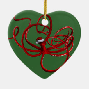 Santa Kraken Keramikornament