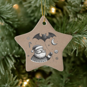 Santa Krallen Keramik Ornament