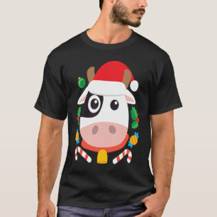 Santa Kuh Niedliche Bauerin Weihnachten T-Shirt