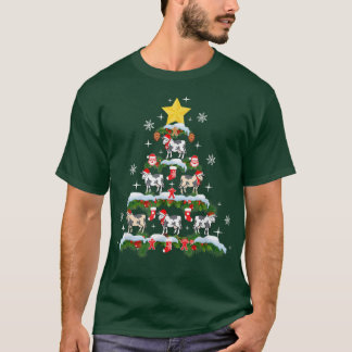 Santa Kuh Weihnachtsbaum Lichter Schneeflocken Cut T-Shirt