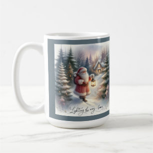 Santa Lantern Walk Winter Hütte Szene Kaffeetasse
