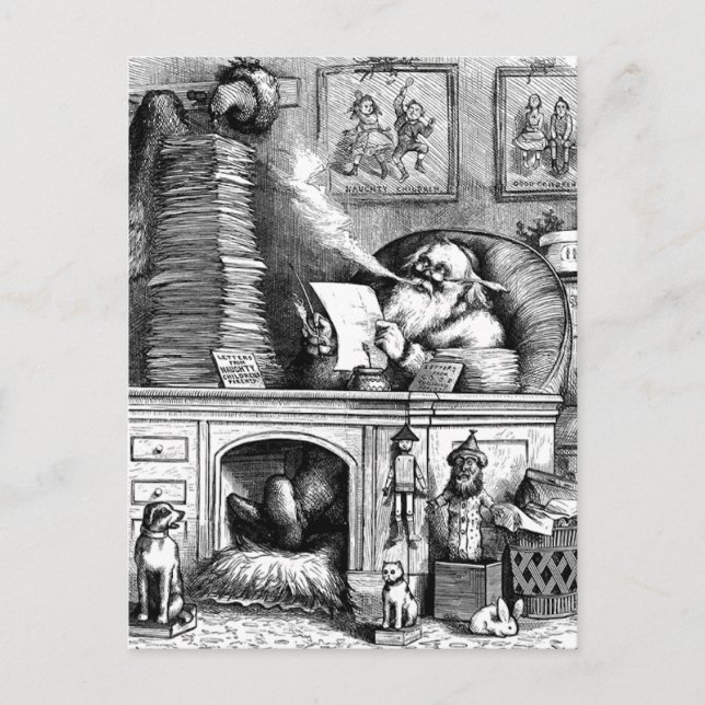 Santa las seine Post Feiertagspostkarte (Vorderseite)