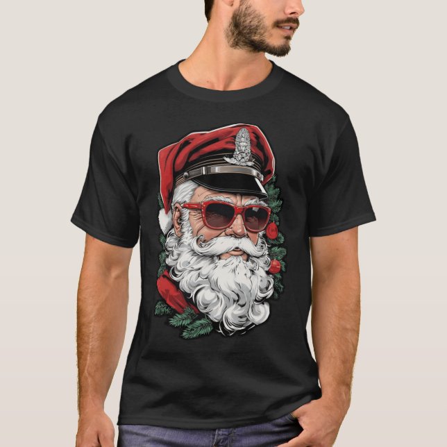 Santa Leather Daddyom of Finlandribute Gay Christm T-Shirt (Vorderseite)