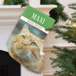 Santa Leckereien Cat Foto Personalisiert Kleiner Weihnachtsstrumpf<br><div class="desc">Deine Katze wird diesen lustigen WeihnachtsStrumpf personalisiert für deine Katze Liebe. Der Strumpf enthält Ihre Haustiere personalisieren den Namen mit den Worten "Santa Leckereien". Niedlich und festlich und viel Platz für Katzen Leckereien . . . ein Weihnachtsfest,  der für viele Jahre geschätzt wird.</div>