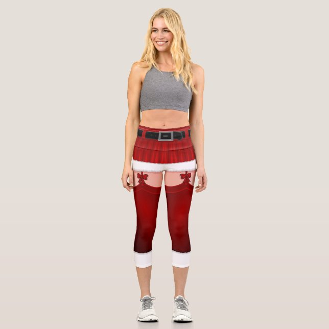 Santa Leggings Funny Christmas Kostüm Yoga Pants (Vorderseite)