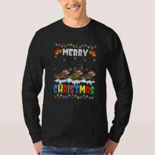 Santa Leguan Tiere Frohe Weihnachten Pyjama T-Shirt