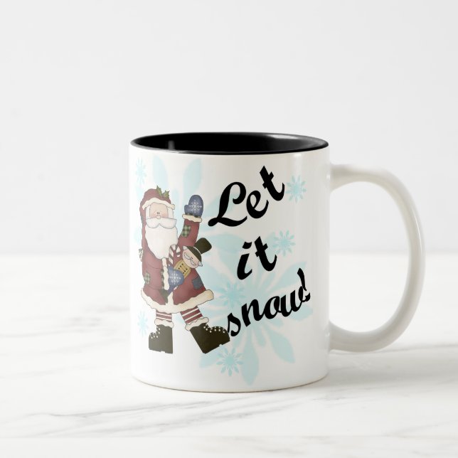 Santa Let it Snow Zweifarbige Tasse (Rechts)