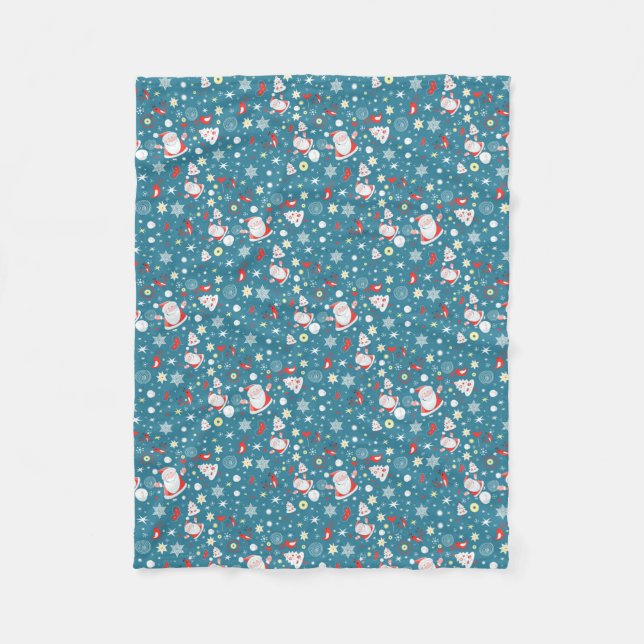 Santa Liebe Pattern Fleecedecke (Vorderseite)