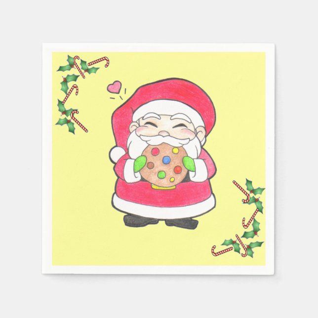 Santa Lieben Cookies Napkins Serviette (Vorderseite)