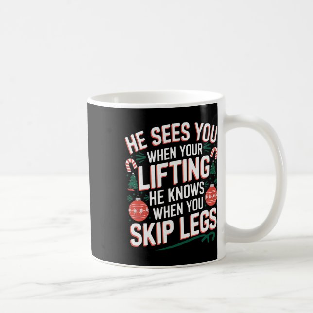 Santa Lieben Leg Tag Weihnachten Fitness - Erwachs Kaffeetasse (Rechts)
