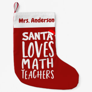 Santa Lieben Mathematiklehrer Niedlich Funny Kleiner Weihnachtsstrumpf