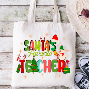Santa Lieblingslehrer.personalisiertes Lehrergesch Tragetasche
