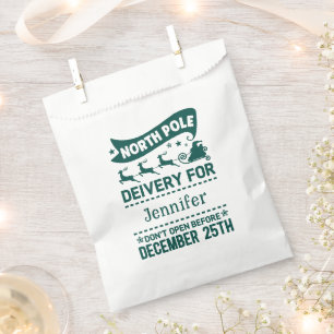 SANTA Liefername für GREEN & White North Pole Geschenktütchen