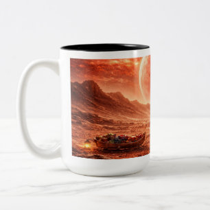 Santa liefert auf dem roten Planeten Zweifarbige Tasse
