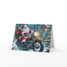 Santa liefert Pakete auf Motorrad