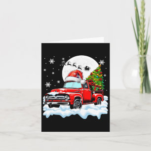 Santa Lieferwagen Truck Tragend Weihnachtsbaumfahr Karte