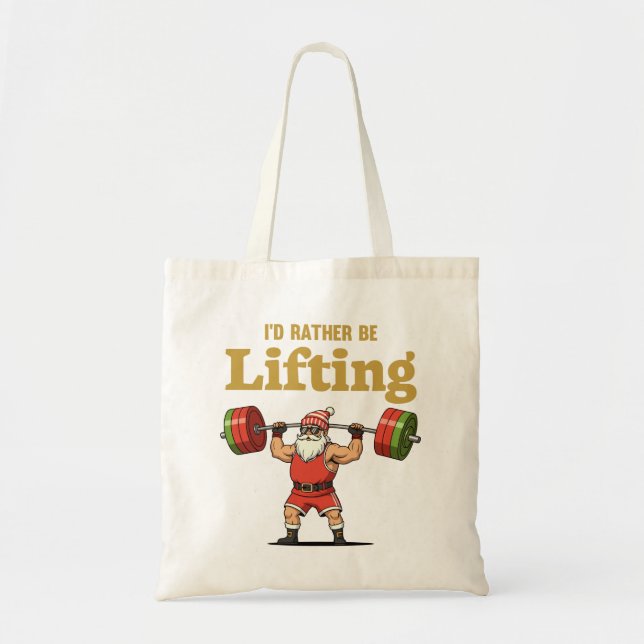Santa Lifting Weights Tragetasche (Vorne)