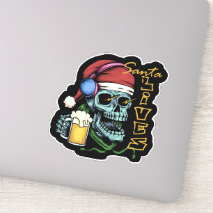 Santa Lives Skull ID857 Aufkleber