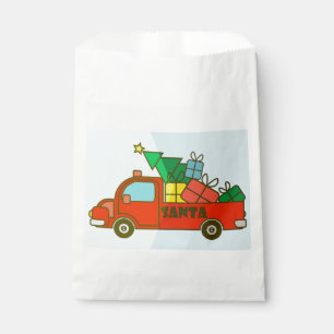 Santa LKW Seitenansicht Frohe Weihnachten Geschenktütchen