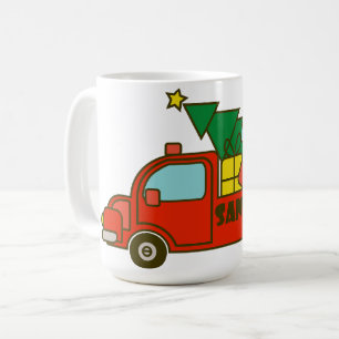Santa LKW Seitenansicht Frohe Weihnachten Kaffeetasse