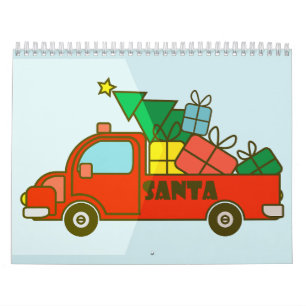 Santa LKW Seitenansicht Frohe Weihnachten Kalender