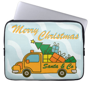 Santa LKW Seitenansicht Frohe Weihnachten Laptopschutzhülle