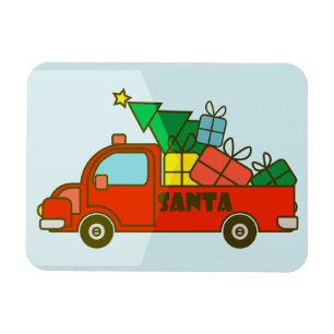 Santa LKW Seitenansicht Frohe Weihnachten Magnet