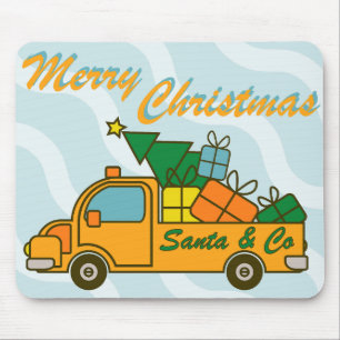 Santa LKW Seitenansicht Frohe Weihnachten Mousepad