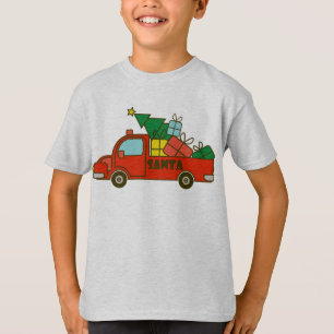 Santa LKW Seitenansicht Frohe Weihnachten T-Shirt