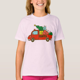 Santa LKW Seitenansicht Frohe Weihnachten T-Shirt