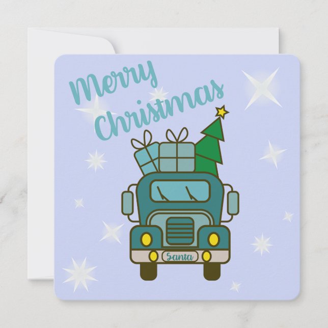 Santa LKW Vorderansicht Frohe Weihnachten (Vorderseite)