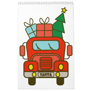 Santa LKW Vorderansicht Frohe Weihnachten Kalender