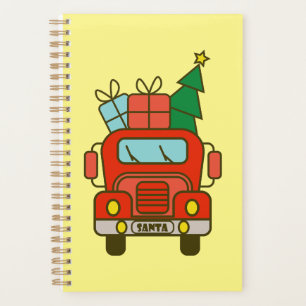 Santa LKW Vorderansicht Frohe Weihnachten Planer