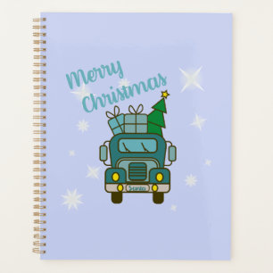 Santa LKW Vorderansicht Frohe Weihnachten Planer
