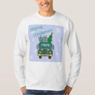 Santa LKW Vorderansicht Frohe Weihnachten T-Shirt