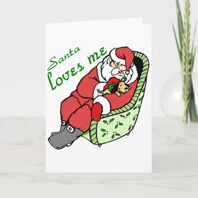 SANTA LOVES FEIERTAGSKARTE (Vorderseite)