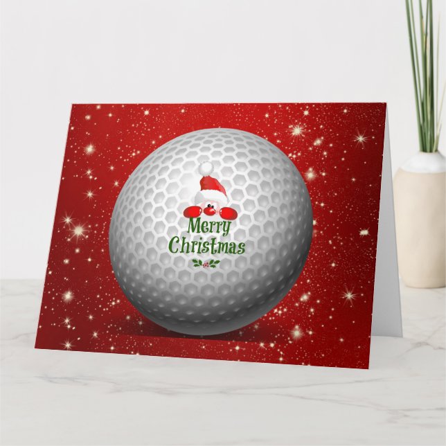 Santa Loves Golf all year 'Runde Karte (Vorderseite)