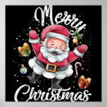 Santa Loves Merry Christmas Poster<br><div class="desc">Santa Loves Merry Christmas</div>
