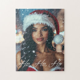 Santa Mädchen - Ho Ho Ho - Weihnachten Puzzle