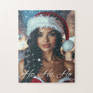 Santa Mädchen - Ho Ho Ho - Weihnachten Puzzle