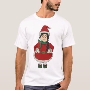 Santa Mädchen im roten Kleid T-Shirt