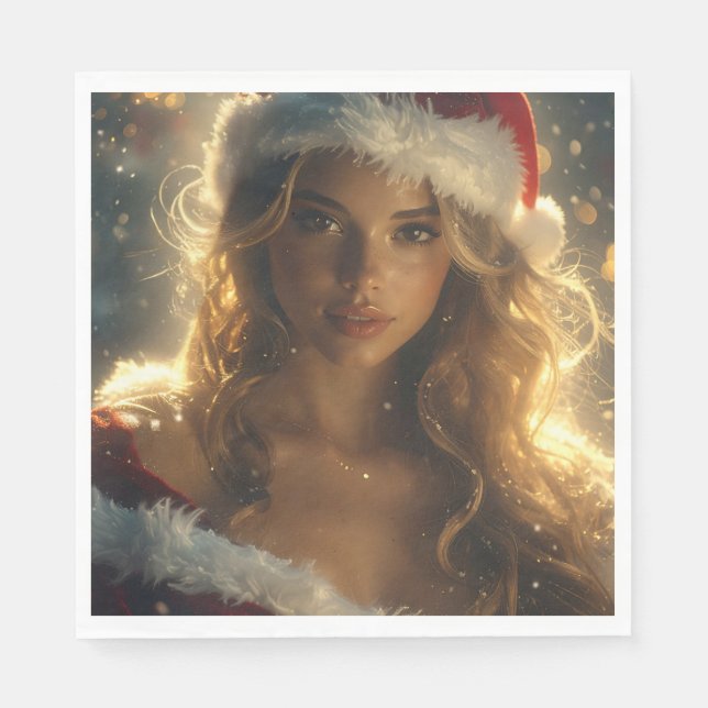 Santa Mädchen Serviette (Vorderseite)