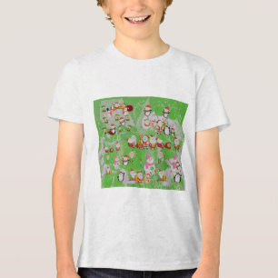 Santa Magical Green New Jahre Tri-Blend Shirt