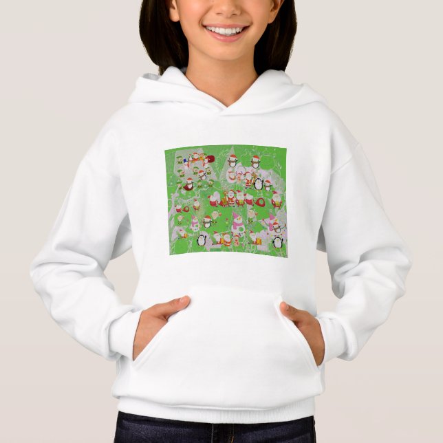 Santa Magical Green New Year Hoodie (Vorderseite)