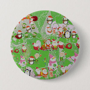 Santa Magisches Grünes Neues Jahr Button