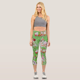 Santa Magisches Grünes Neues Jahr Capri Leggings