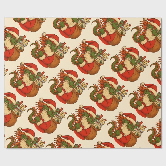 Santa Mahj Geschenkverpackung Geschenkpapier (Flach)